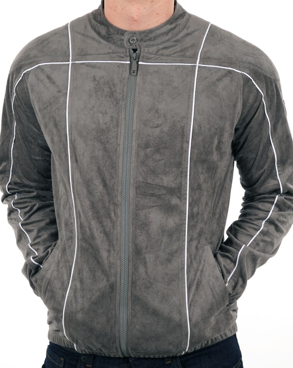 Fila Vintage Terrinda Track Top Charcoal Grey/White - Image 3