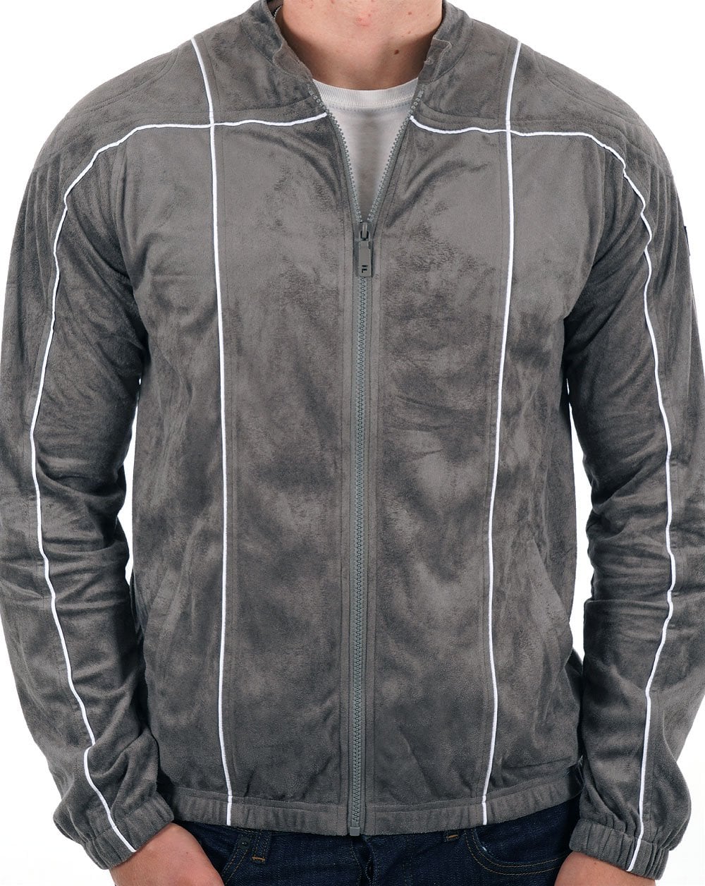 Fila Vintage Terrinda Track Top Charcoal Grey/White - Image 4