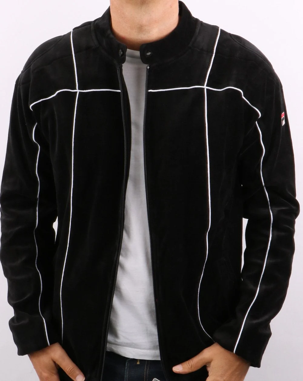Fila Vintage Terrinda Velour Track Top Black/white - Image 5