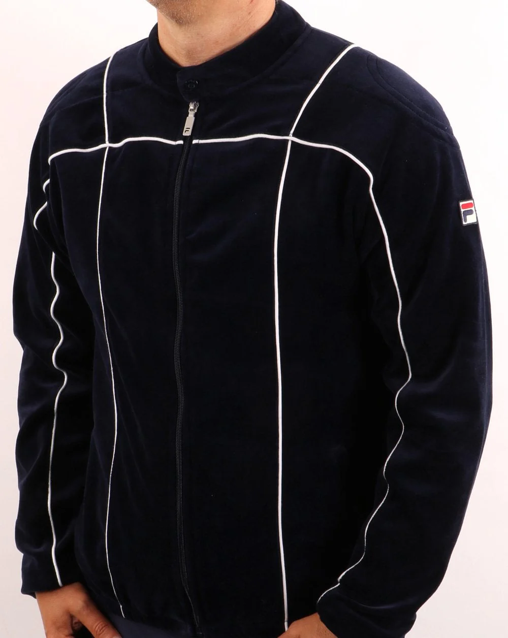 Fila Vintage Terrinda Velour Track Top Navy - Image 3