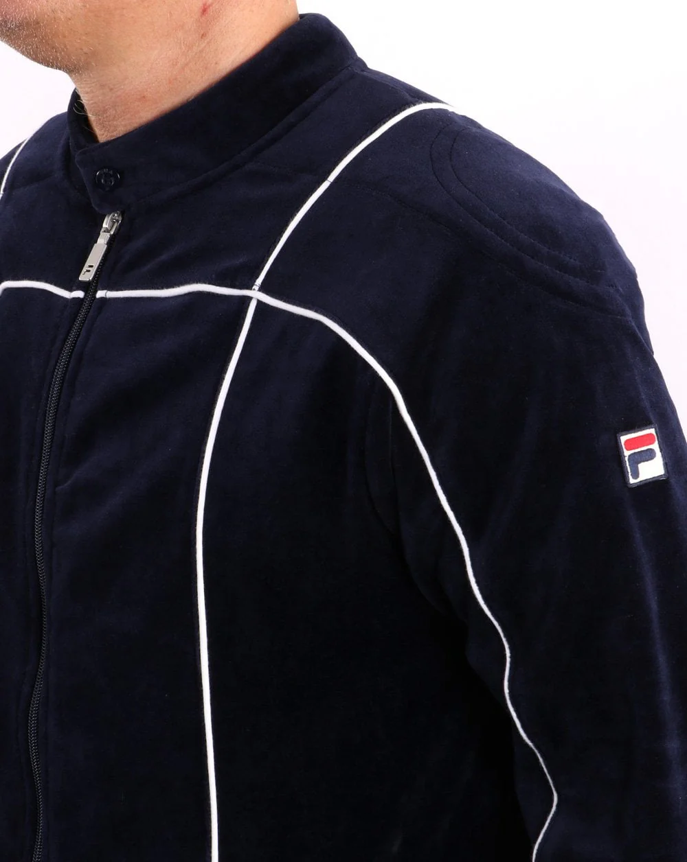 Fila Vintage Terrinda Velour Track Top Navy - Image 4