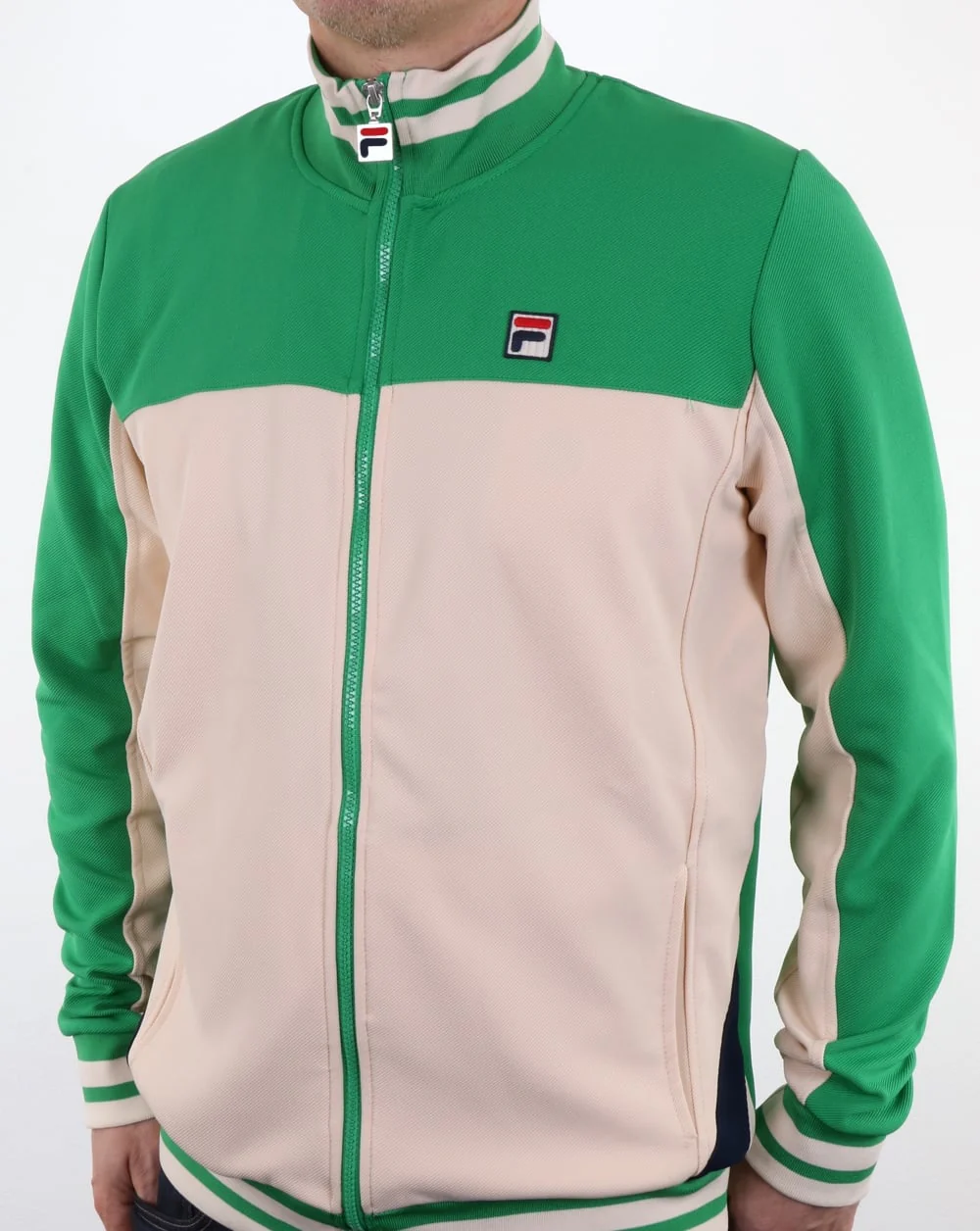 Fila Vintage Tiebreaker Track Top Gardenia/Green