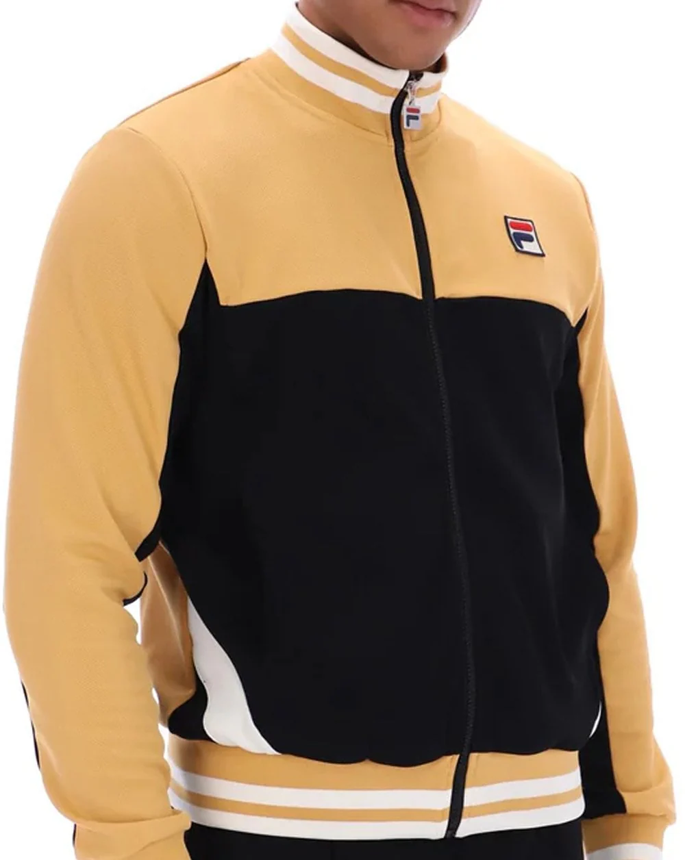 Fila Vintage Tiebreaker Track Top Golden Tan Black - Image 3
