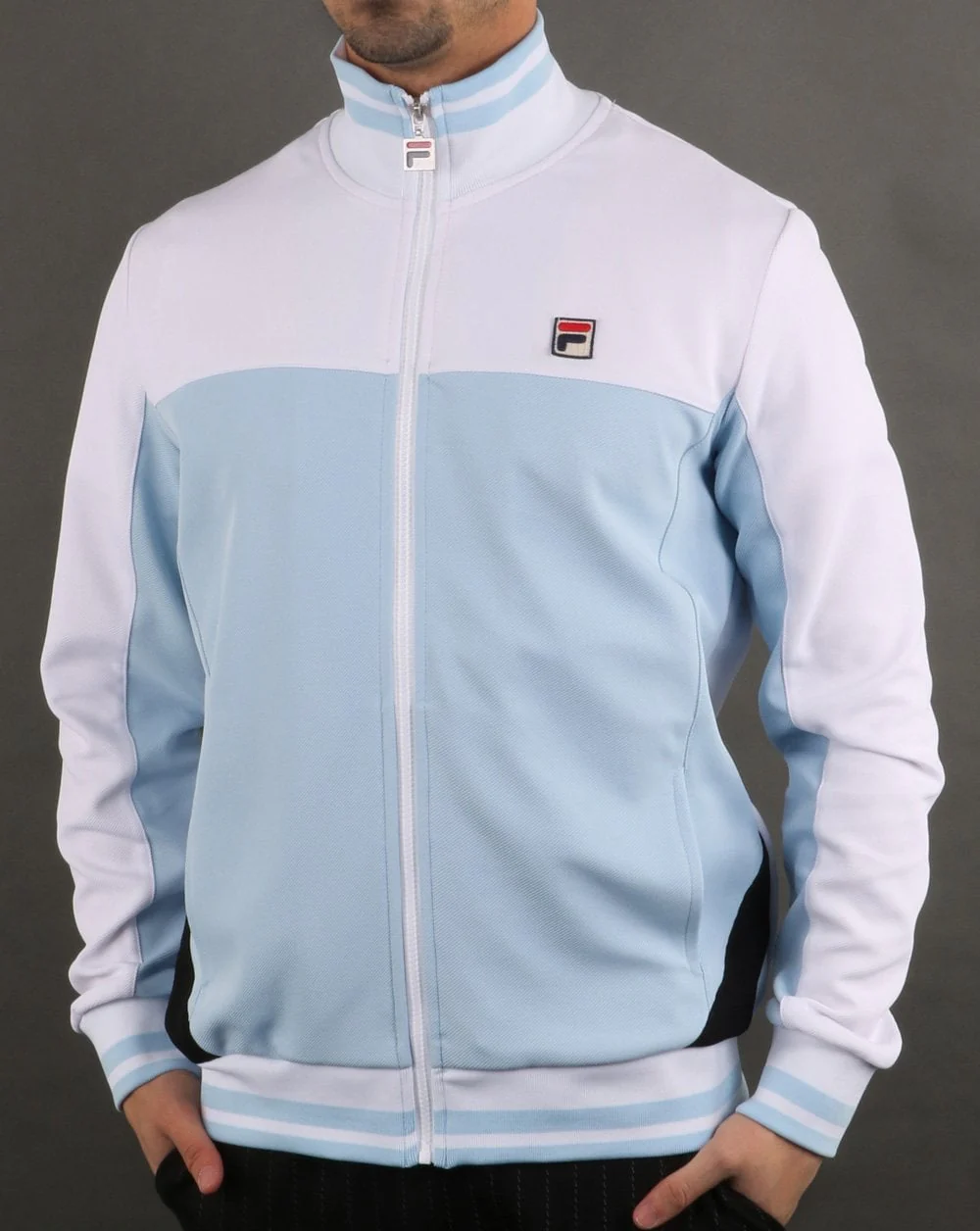 Fila Vintage Tiebreaker Track Top Sky Blue/white
