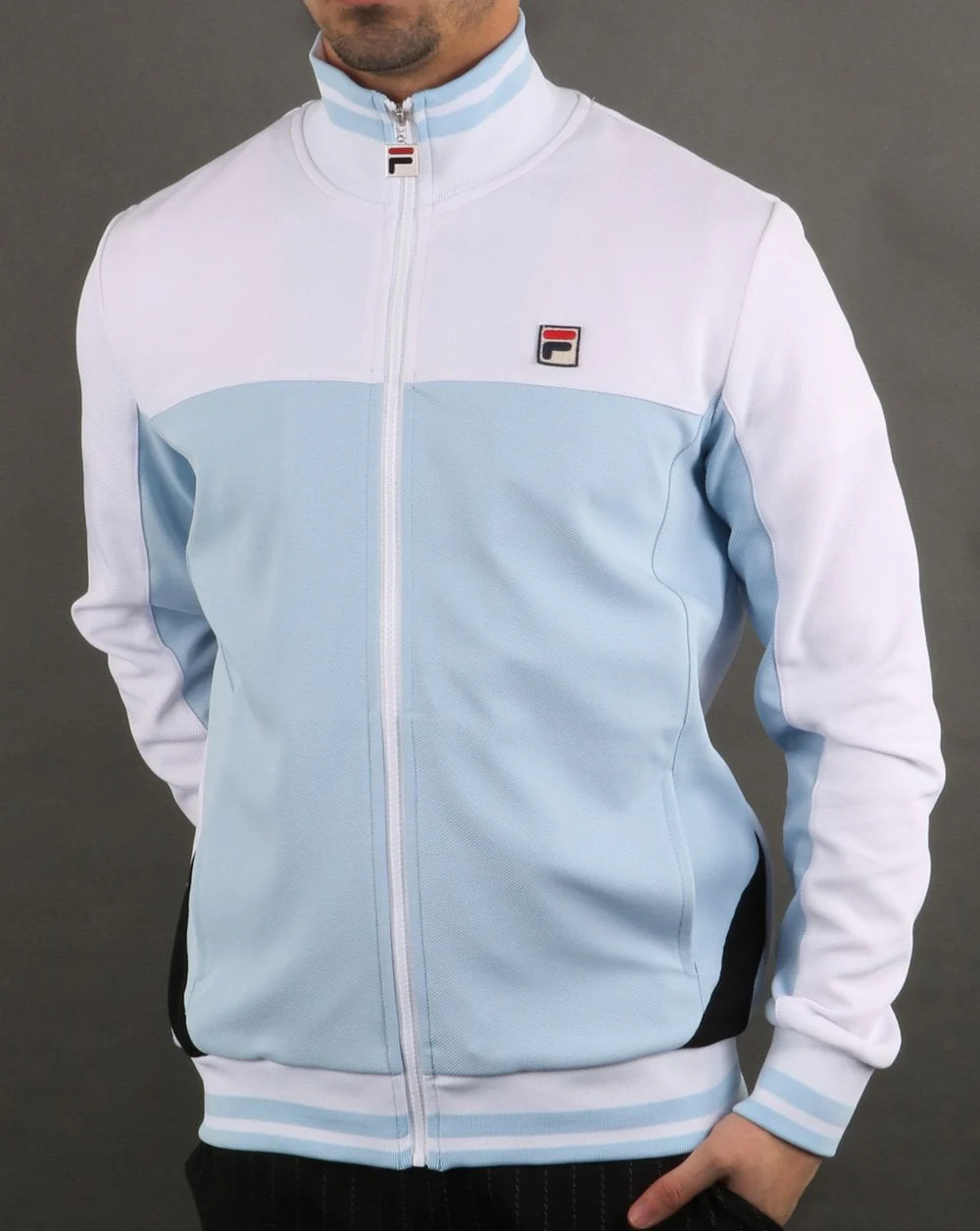 Fila Vintage Tiebreaker Track Top Sky Blue/white - Image 2