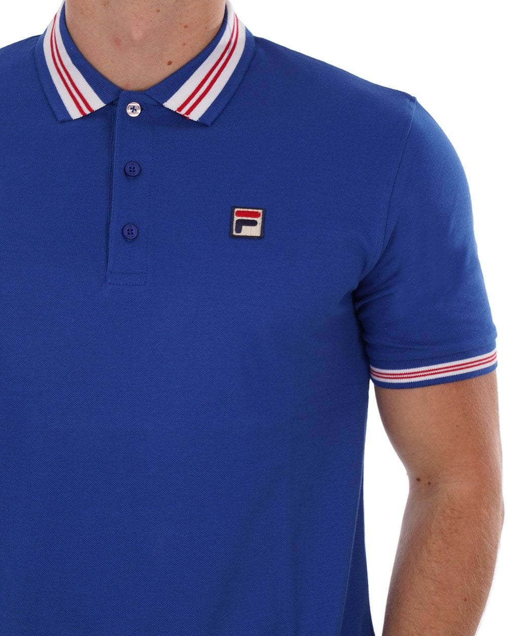 Fila Vintage Tipped Polo Shirt Royal Blue - Image 2
