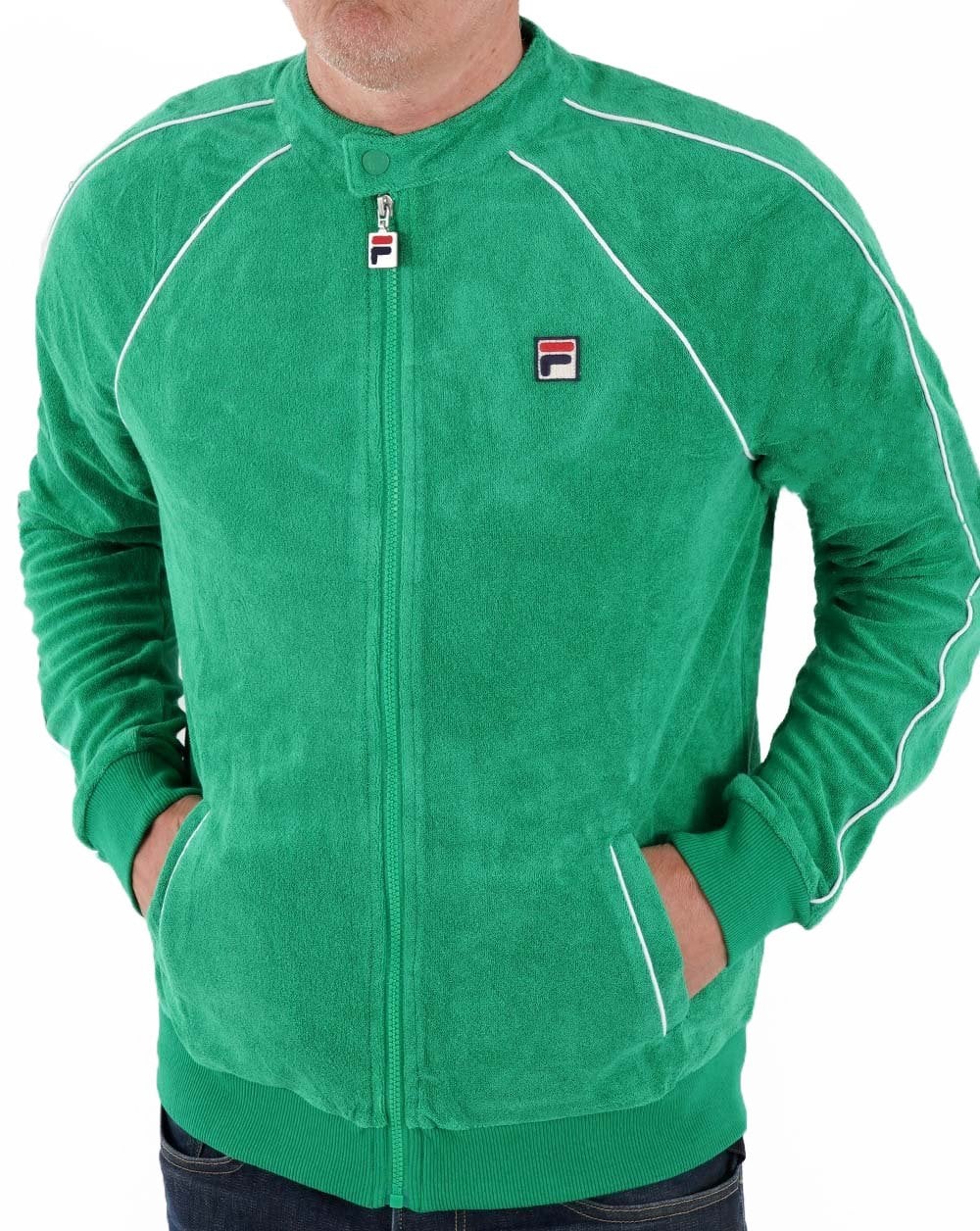 Fila Vintage Towelling Track Top Green - Image 4