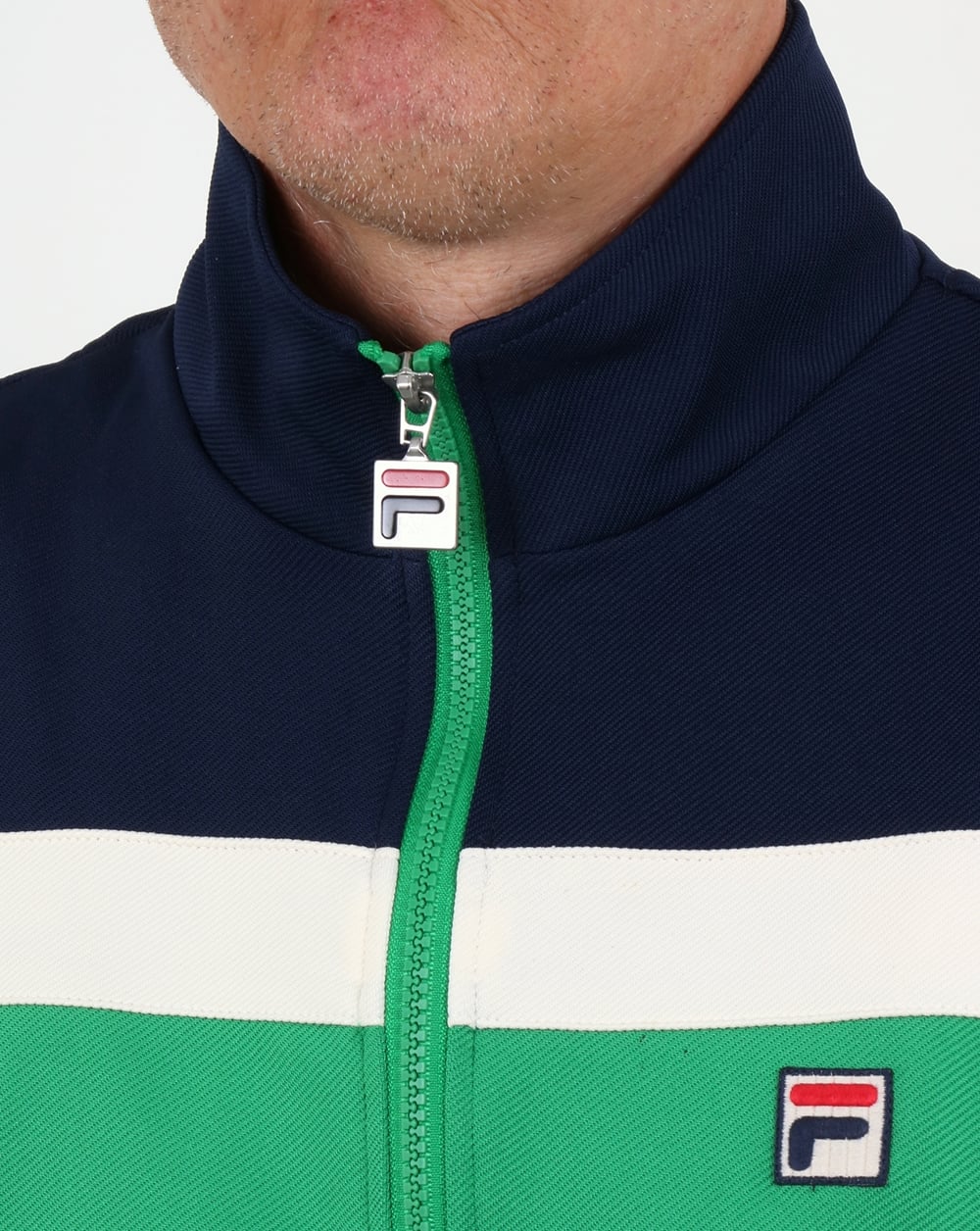 Fila Vintage Vilas Courto Track Top Kelly Green/Navy - Image 2