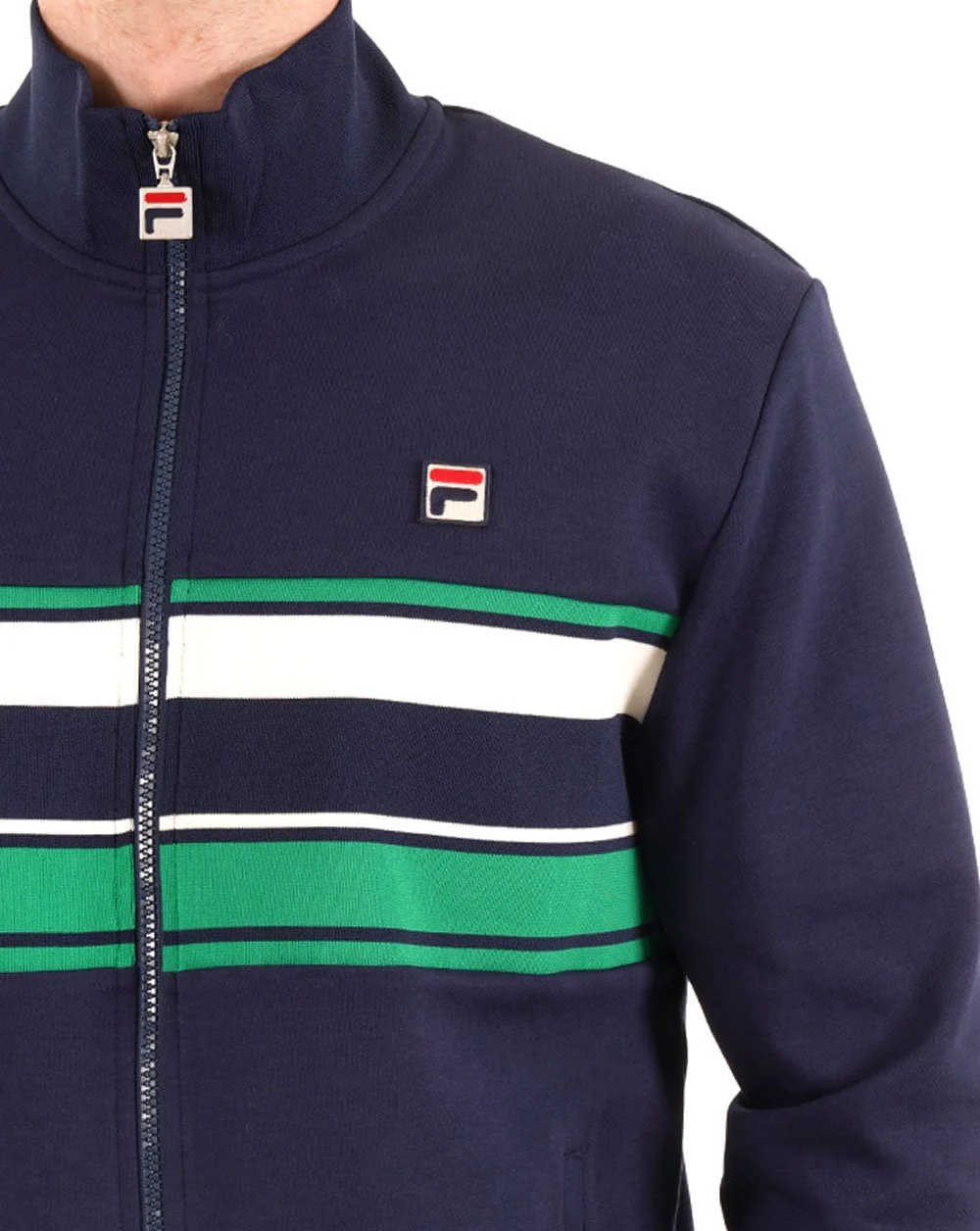 Fila Vintage Vinnie Track Top Navy/Green/Gardenia - Image 2