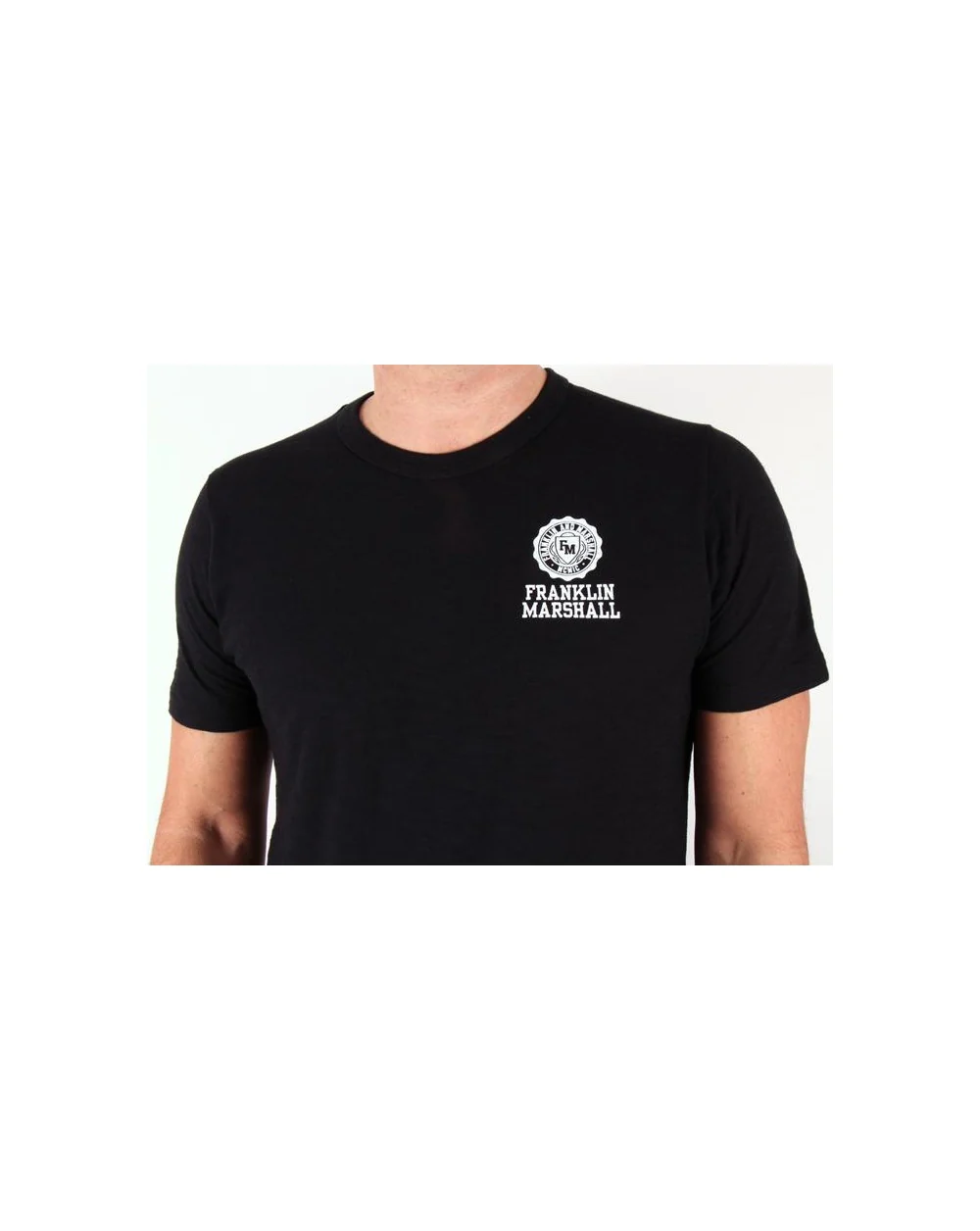 Franklin And Marshall T-shirt Circle Logo Black Marl - Image 2