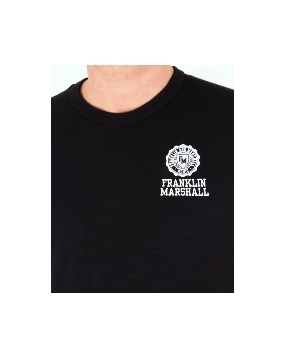 Franklin And Marshall T-shirt Circle Logo Black Marl - Image 3