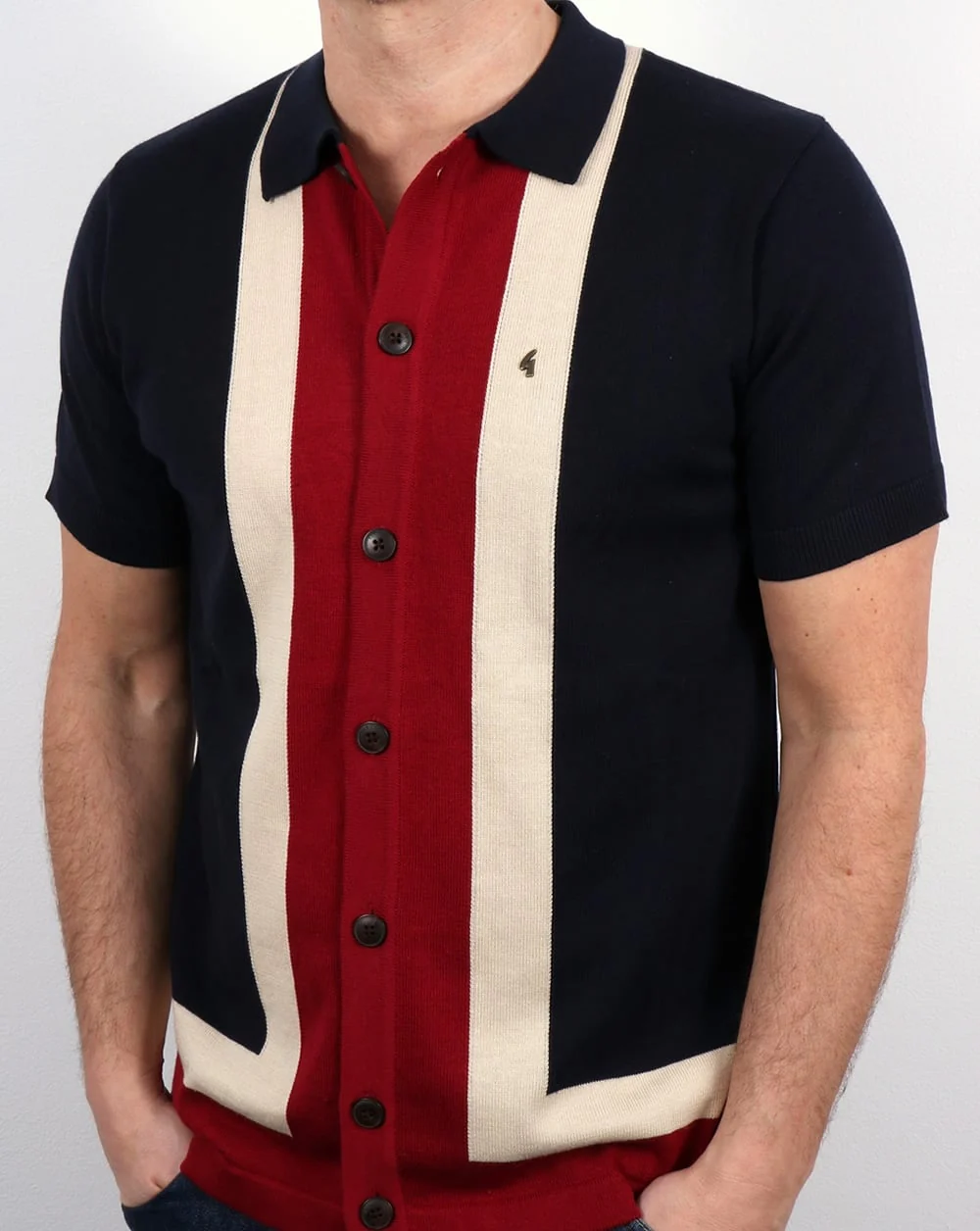 Gabicci Vintage Angelo Polo Shirt Navy - Image 4