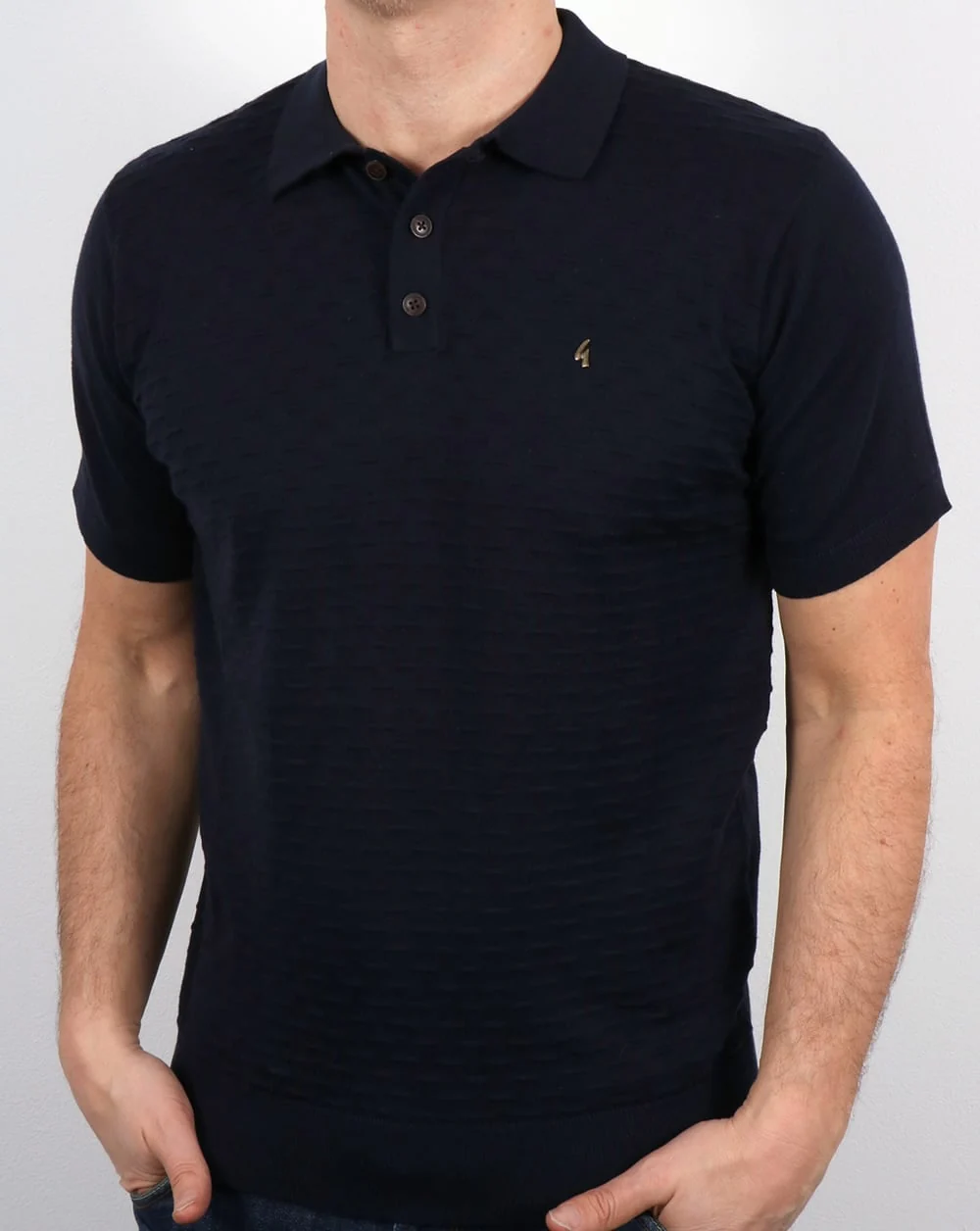 Gabicci Vintage Bennett Polo Shirt Navy - Image 4