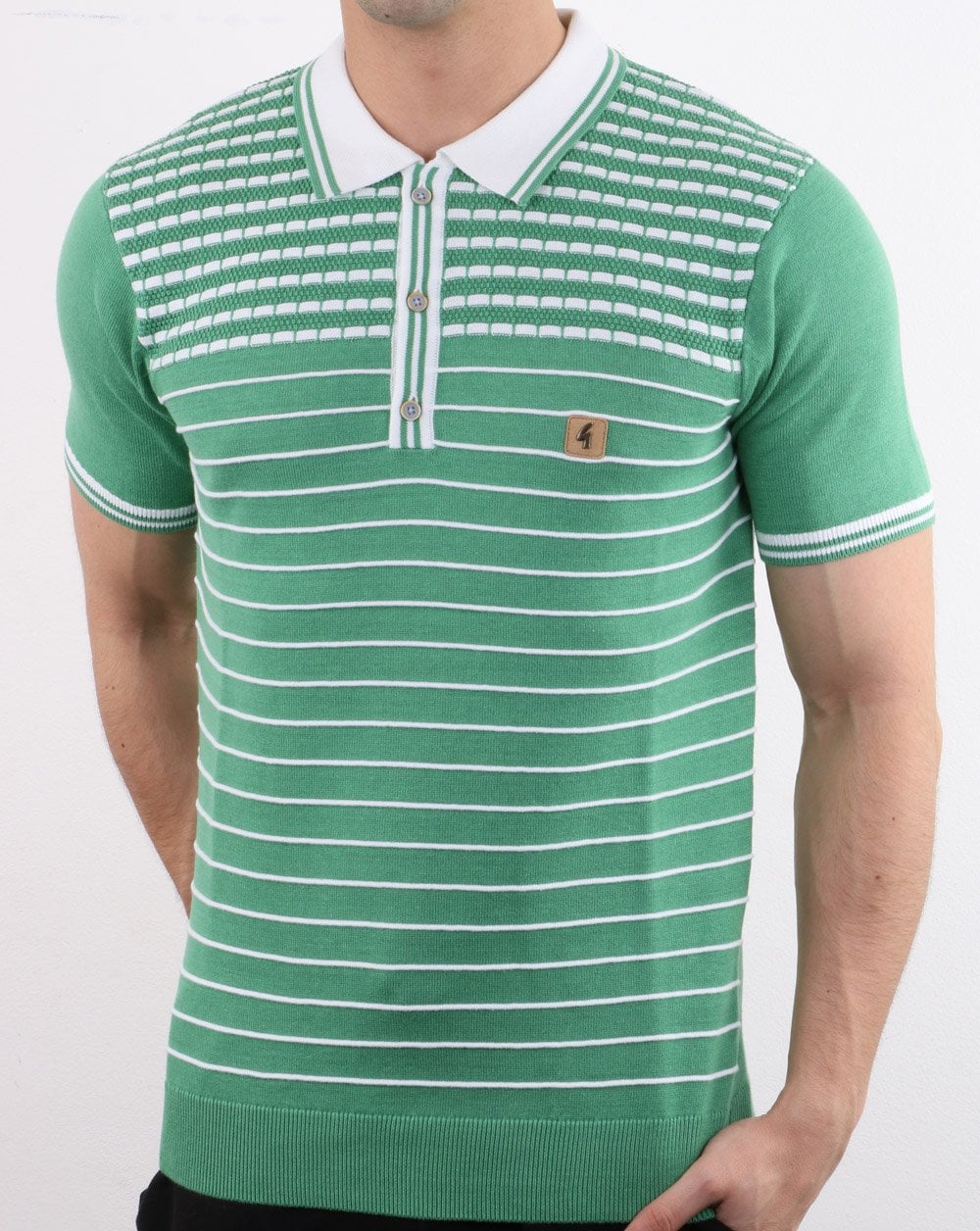 Gabicci Vintage Canyon Polo Shirt Green - Image 2