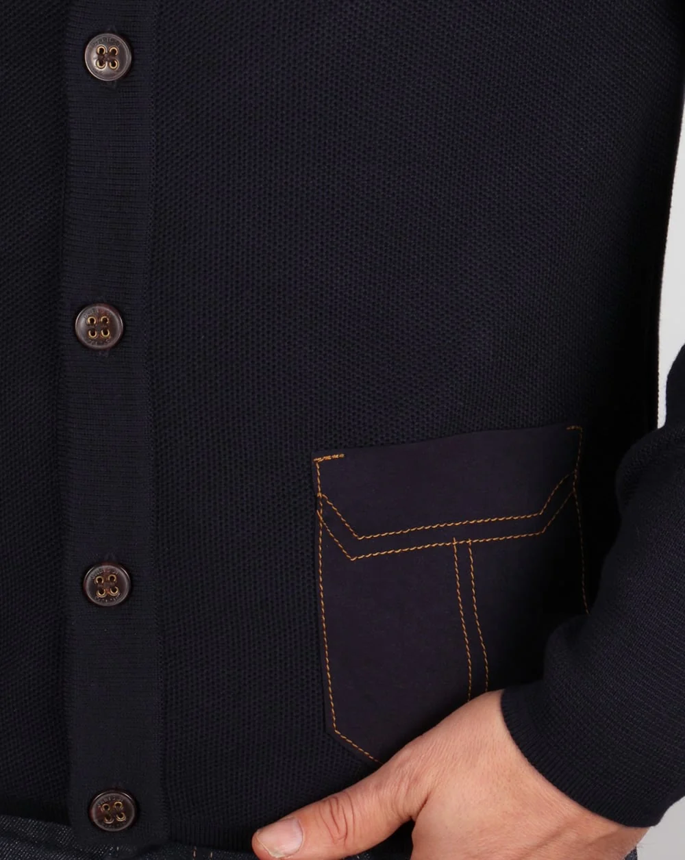 Gabicci Vintage Cardigan Navy - Image 3