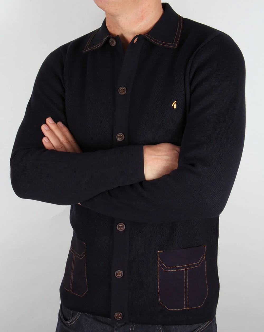 Gabicci Vintage Cardigan Navy - Image 4