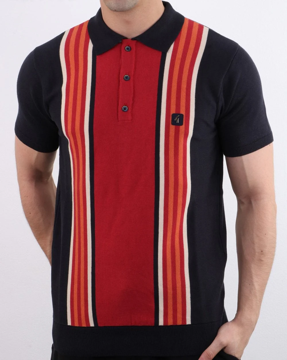 Gabicci Vintage Casbah Polo Shirt Navy - Image 2