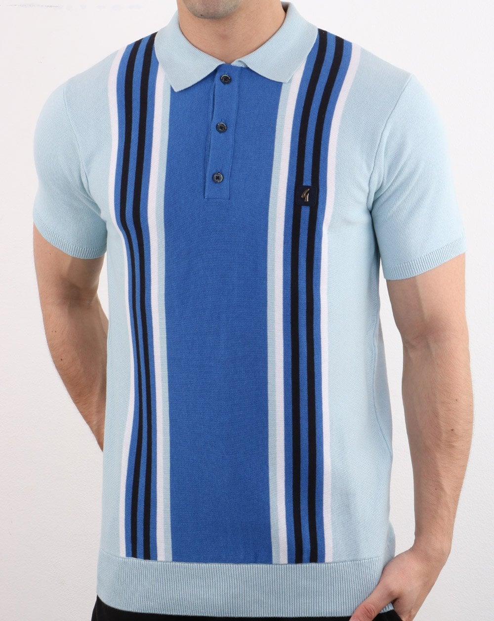 Gabicci Vintage Casbah Polo Shirt Sky Blue - Image 2