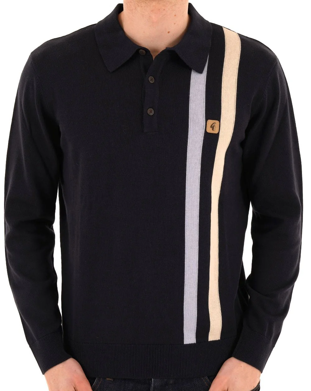 Gabicci Vintage Coltrane Stripe Knit Navy - Image 3