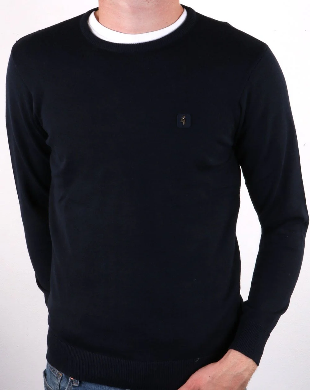 Gabicci Vintage Crew Neck Jumper Navy - Image 2