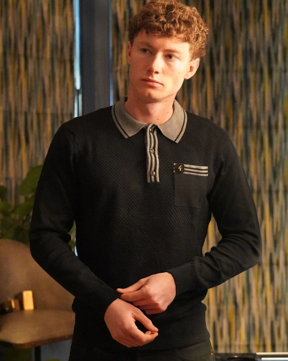 Gabicci Vintage Cruise Long Sleeve Knit Black - Image 3