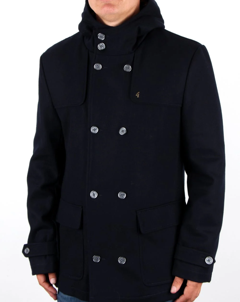 Gabicci Vintage Duffle Coat Navy - Image 2