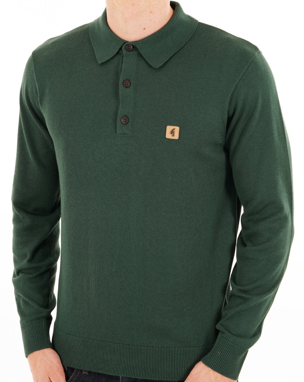 Gabicci Vintage Francesco Knitted Polo Ivy Green - Image 3