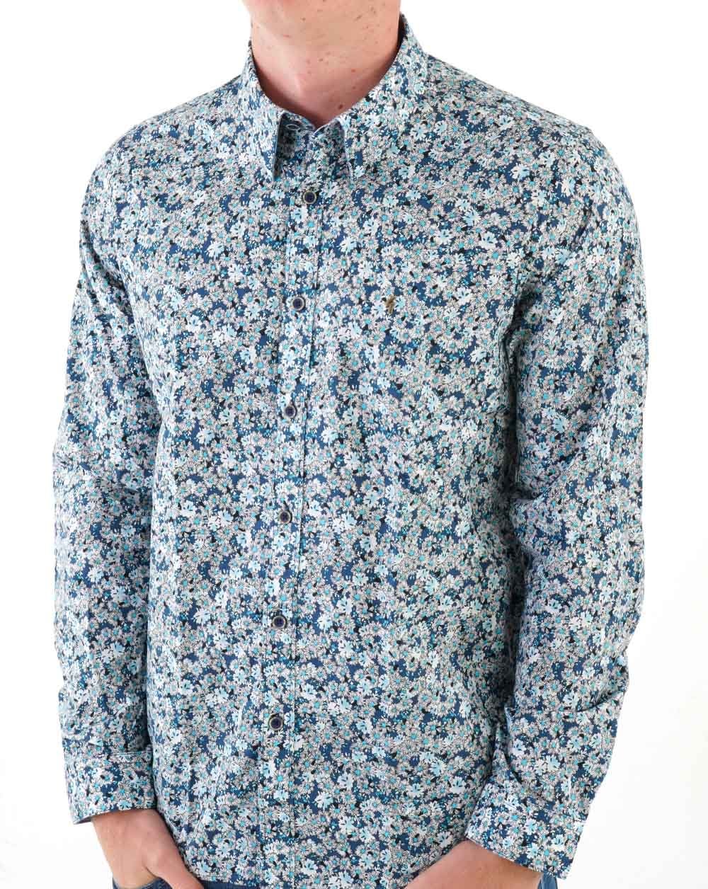 Gabicci Vintage Harry Shirt Blue - Image 3