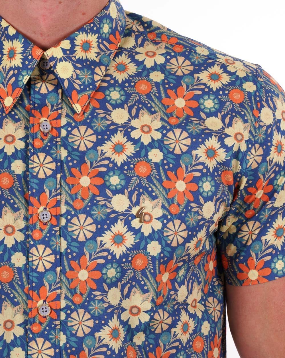Gabicci Vintage Irons Floral Print SS Shirt Insignia - Image 2