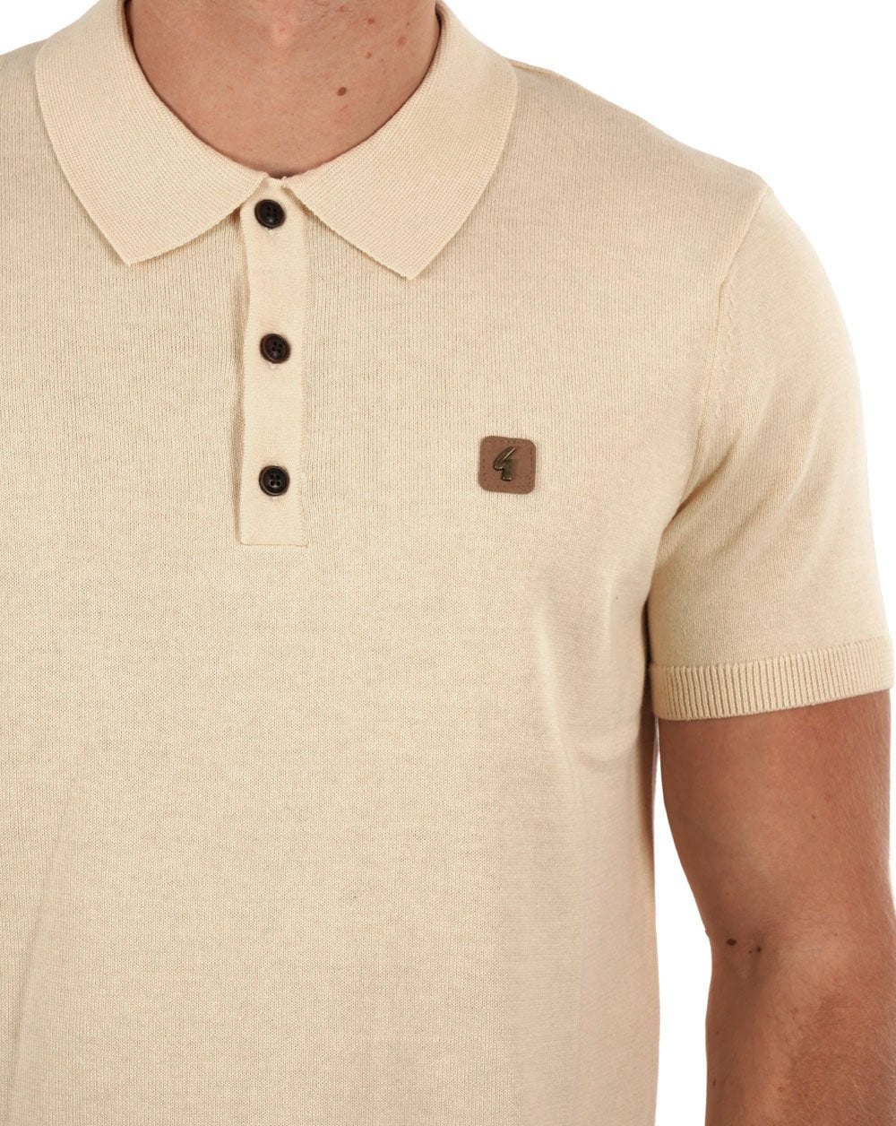 Gabicci Vintage Jackson Knitted Polo Cream - Image 2