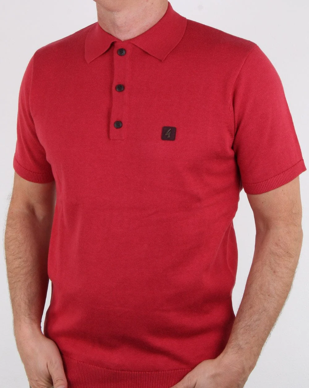 Gabicci Vintage Jackson Knitted Polo Red