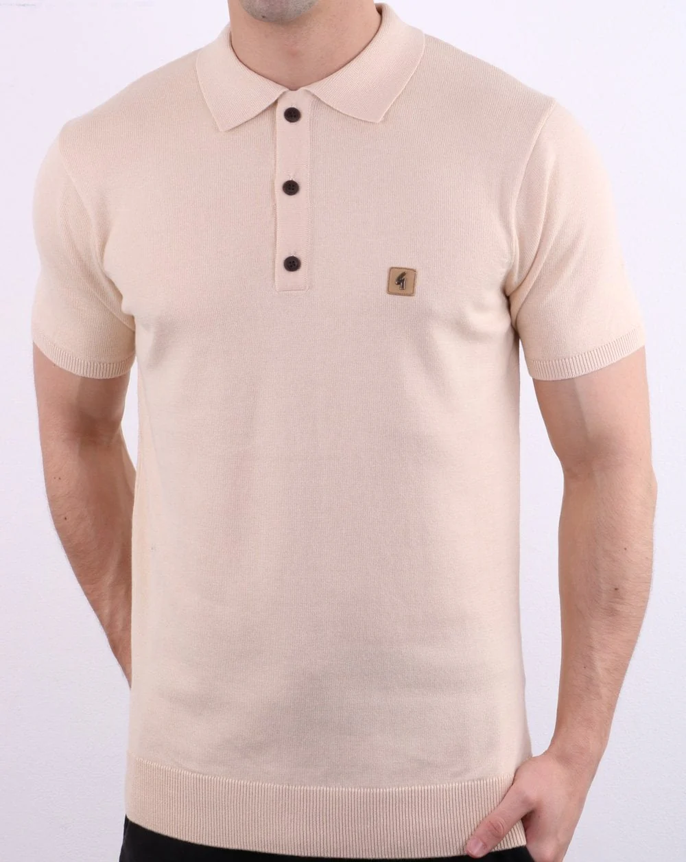 Gabicci Vintage Jackson Polo Shirt Oat - Image 2