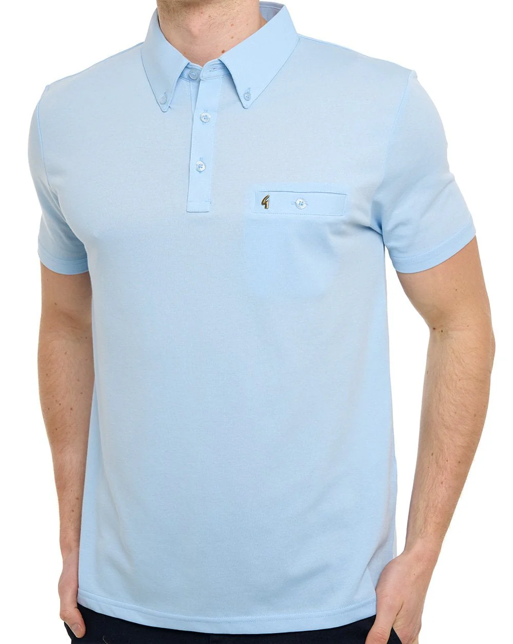 Gabicci Vintage Ladro Polo Shirt Surf Blue - Image 2
