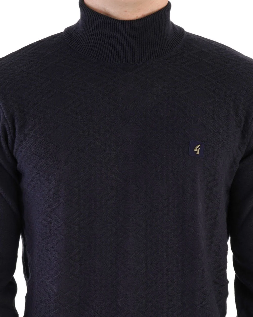 Gabicci Vintage Leonardo Knitted Roll Neck Navy