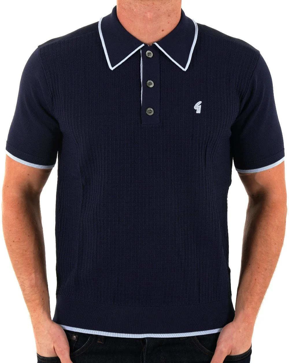 Gabicci Vintage Malcolm Knitted Polo Navy