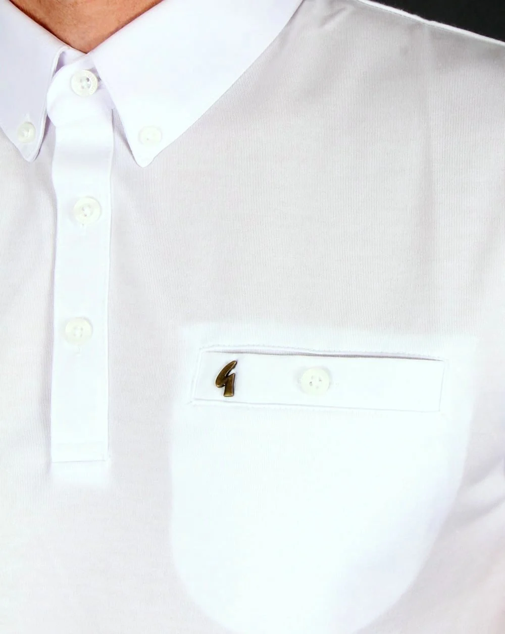 Gabicci Vintage Polo Shirt White - Image 2