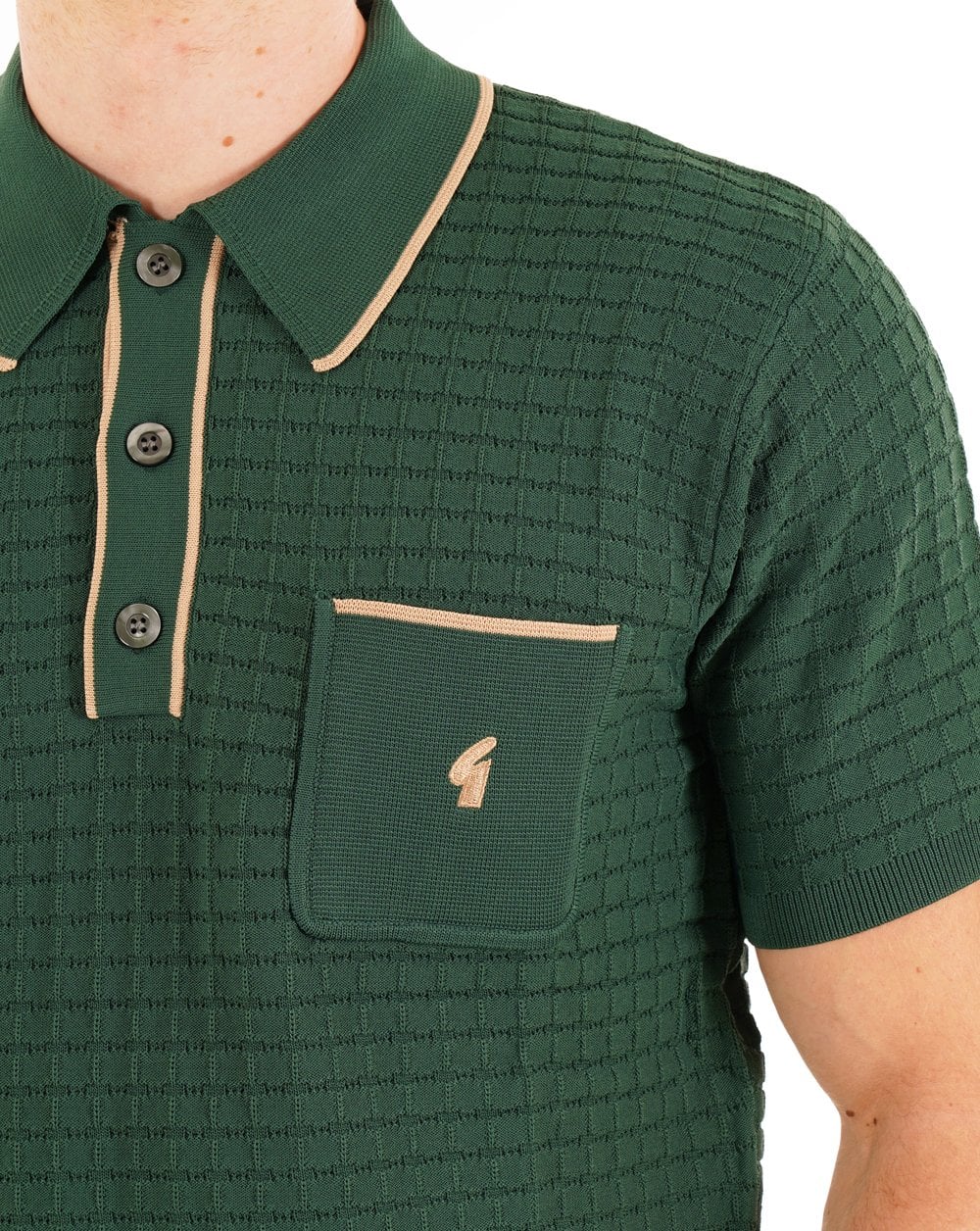 Gabicci Vintage Roy Archive Polo Green - Image 2