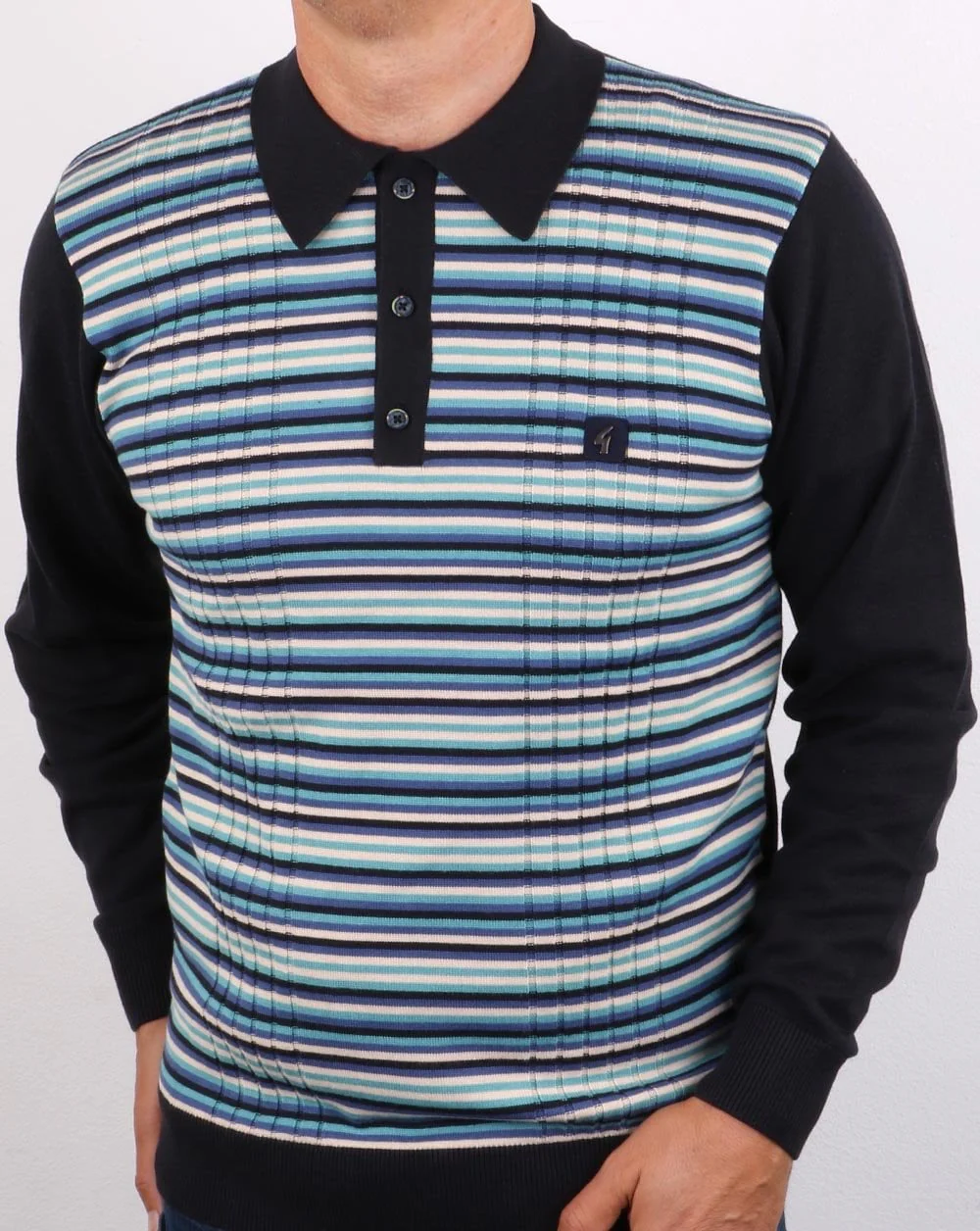 Gabicci Vintage Status Polo Shirt Navy - Image 2