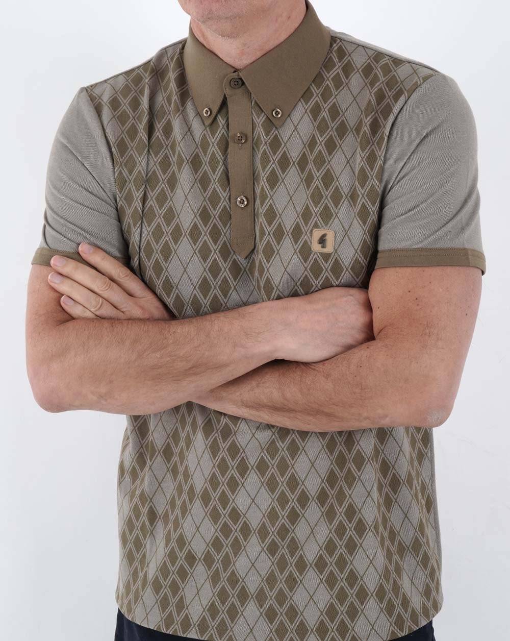 Gabicci Vintage Stewart Oxford Polo Elmwood - Image 3