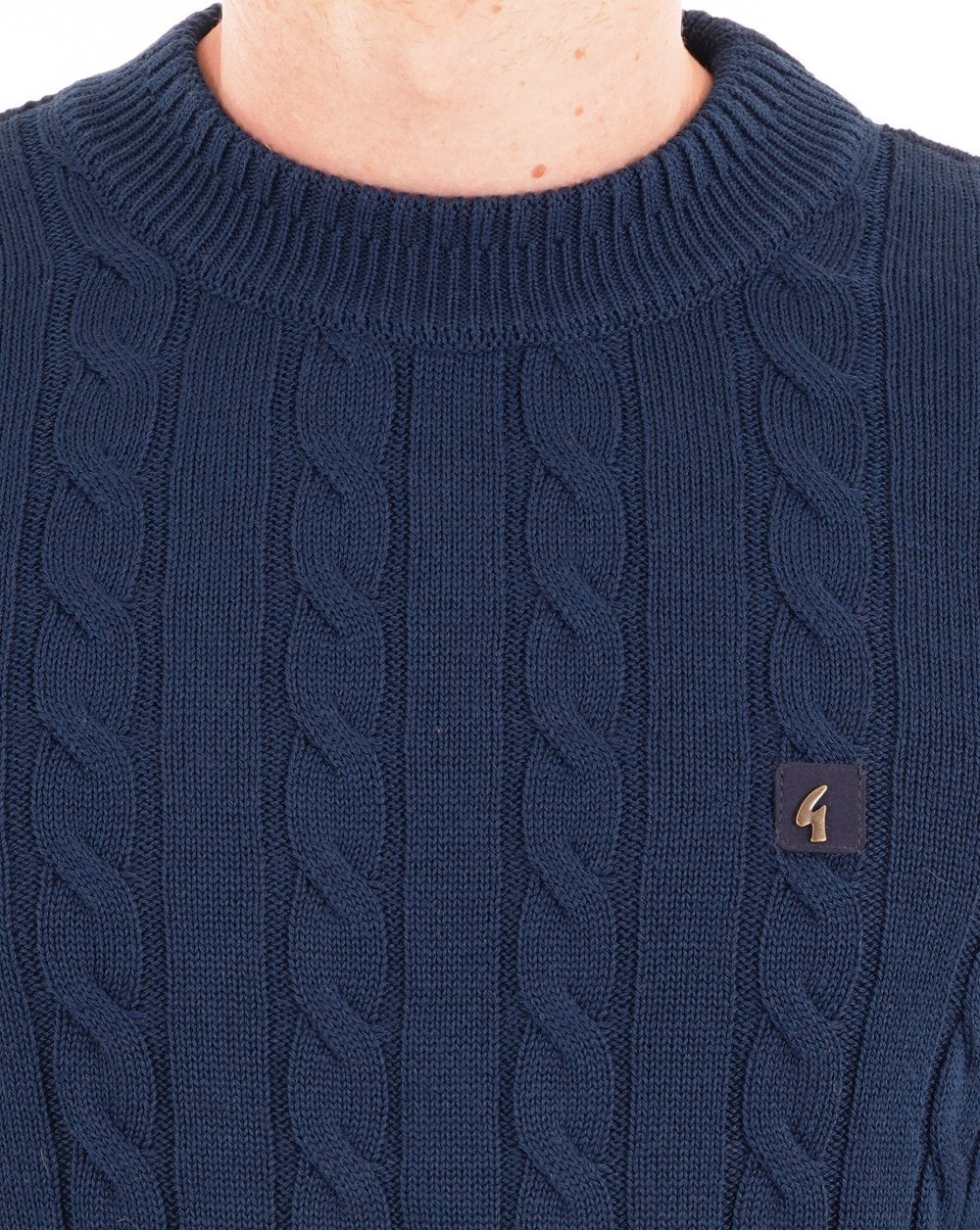 Gabicci Vintage Temor Cable Knit Navy - Image 2