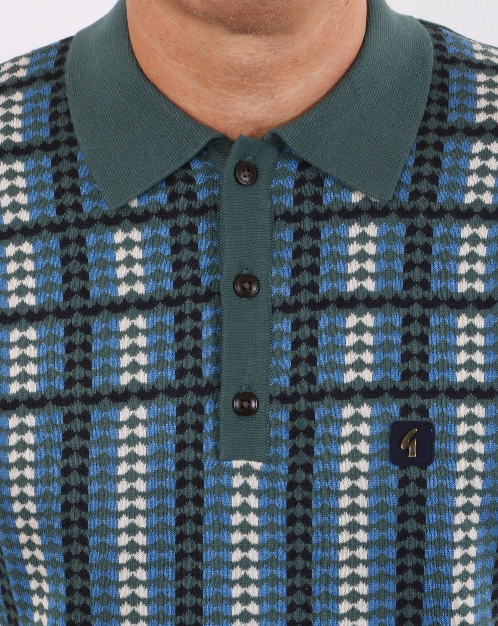 Gabicci Vintage Willis Polo Teal Green - Image 4
