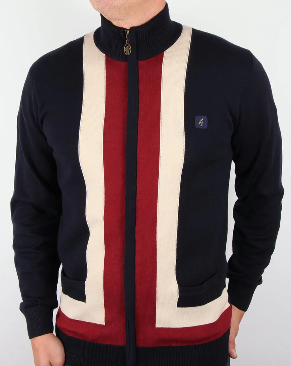 Gabicci Vintage Zip Cardigan Navy