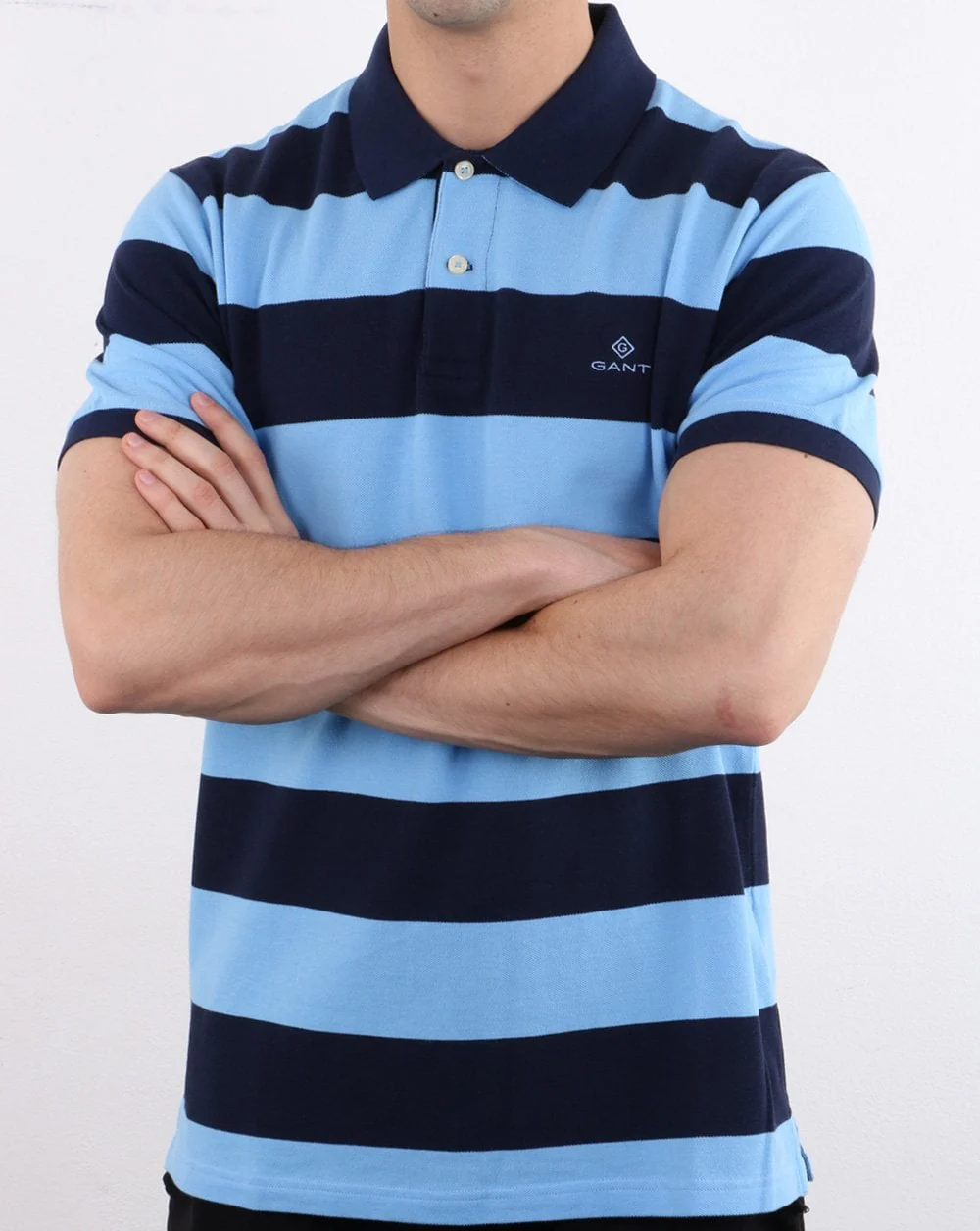 Gant Barstripe Pique Rugger Navy Blue - Image 3