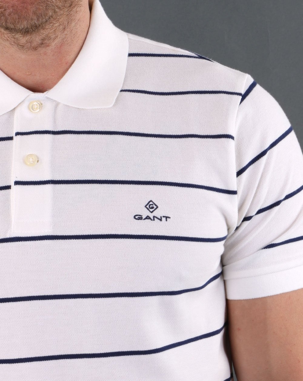 Gant Breton Stripe Pique Rugger Eggshell - Image 2