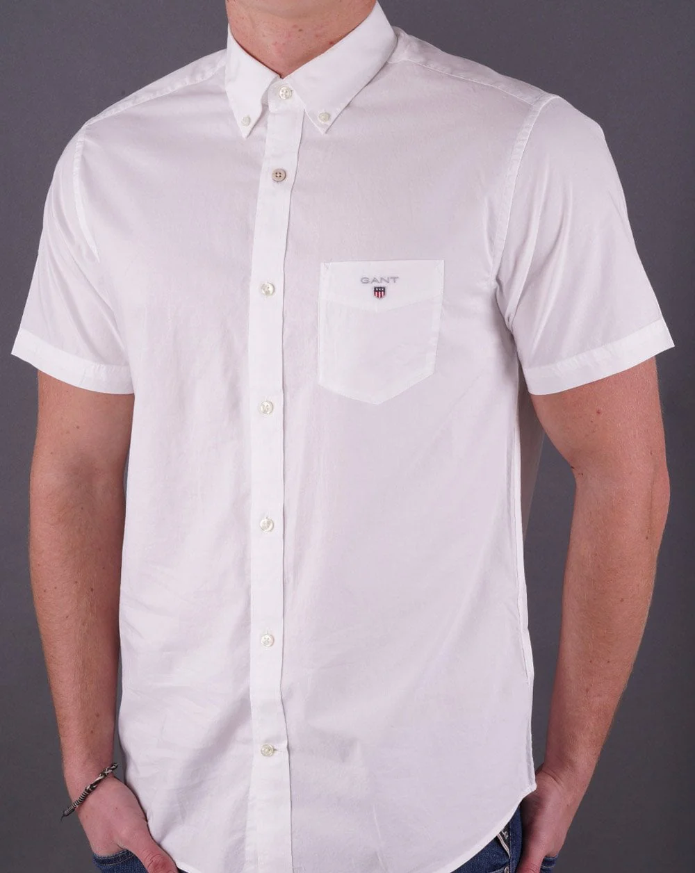 Gant Broadcloth Short Sleeve Shirt White
