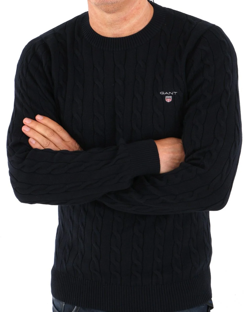 Gant Cable Crew Knit Navy - Image 4