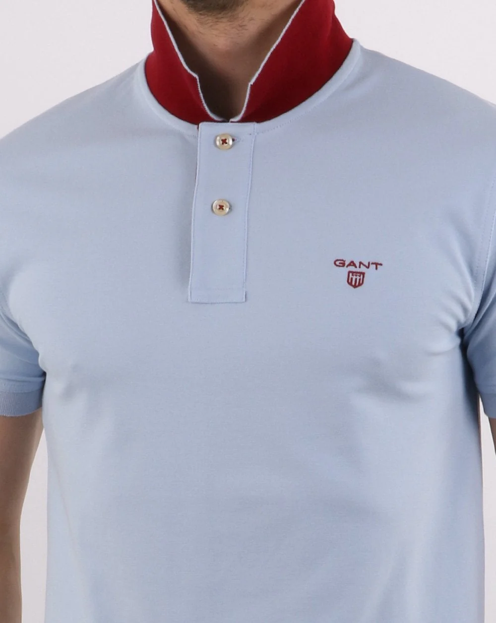 Gant Contrast Collar Polo Shirt Hamptons Blue - Image 2