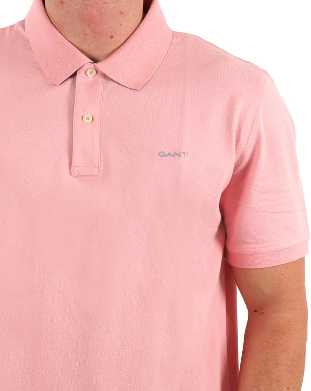 Gant Contrast Collar Polo Shirt Soft Pink - Image 2