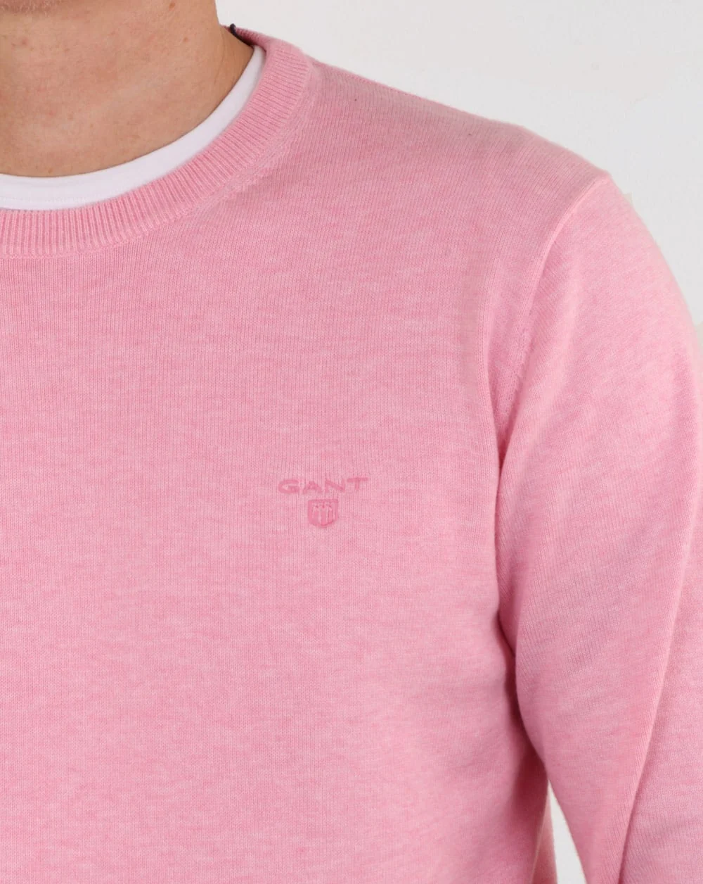 Gant Cotton Crew knit Pink Melange - Image 2