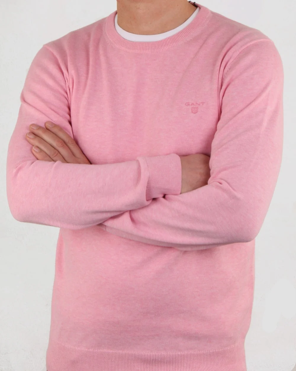 Gant Cotton Crew knit Pink Melange - Image 3